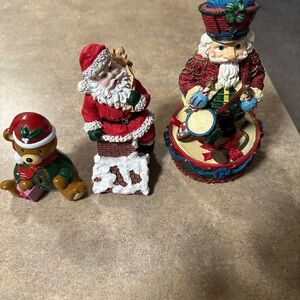 Festive Santa and Nutcracker Figurine Set